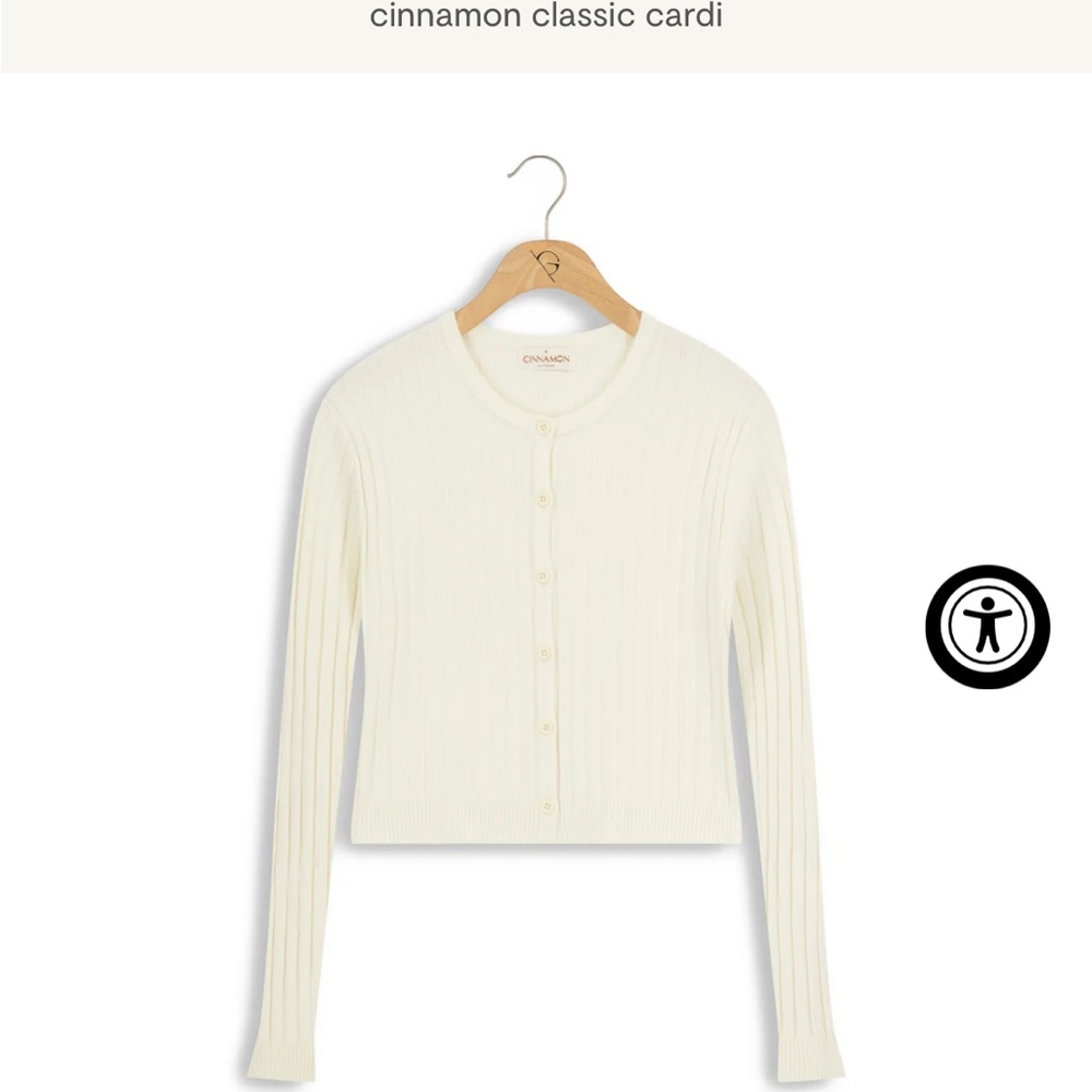 Cinnamon Ribbed Cardi in ivory